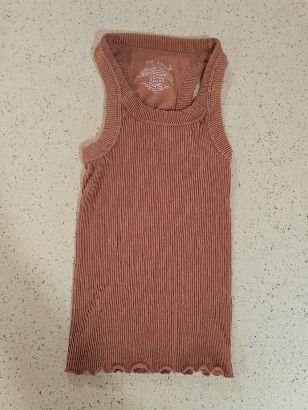 Pre-loved Free People Intimately Slim Ribbed Tank Top in Terra Cotta